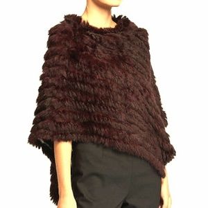 Adrienne Landau Rabbit Fur Poncho